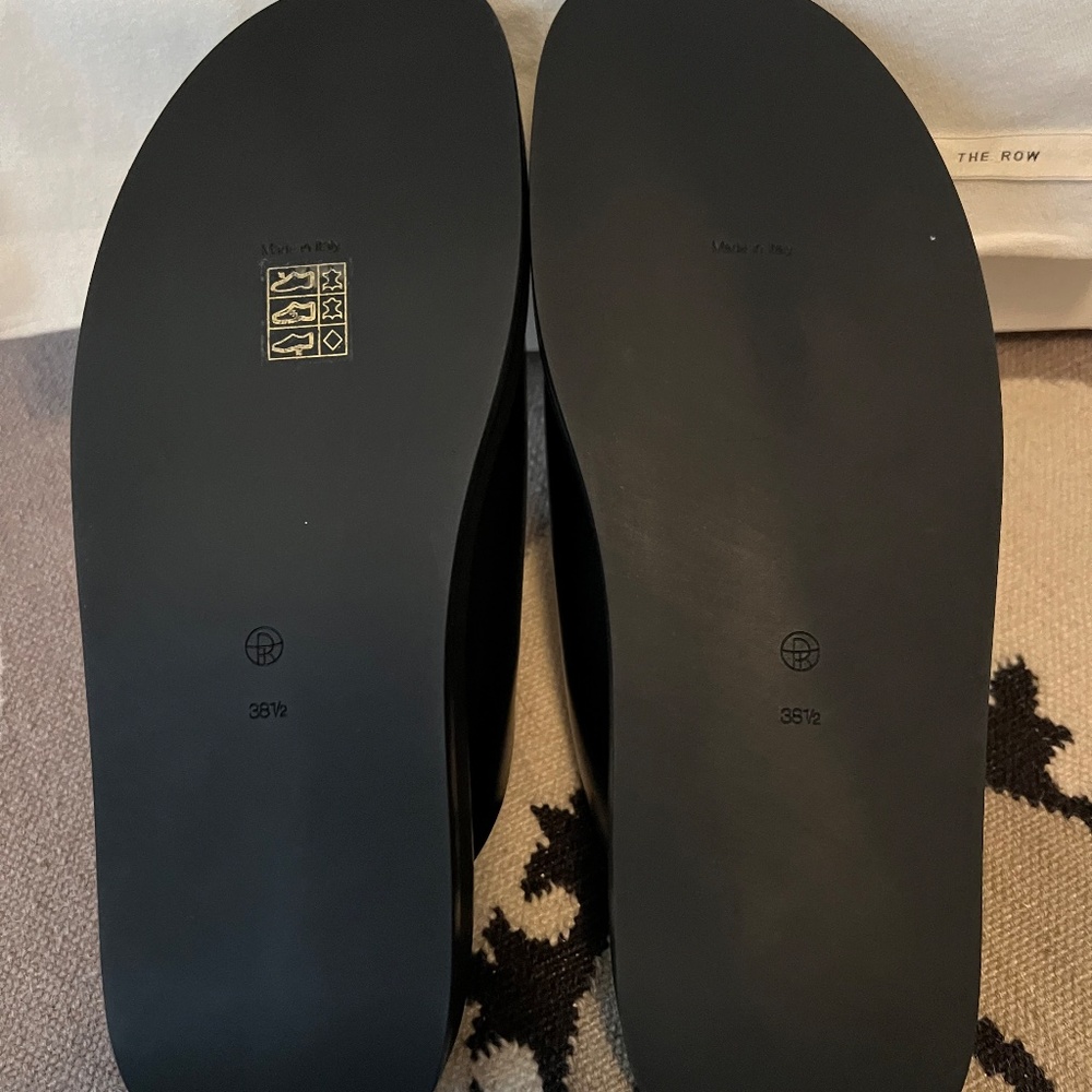 The Row Sabot Black Leather Mules NWB Size 38.5 - Picture 2 of 9